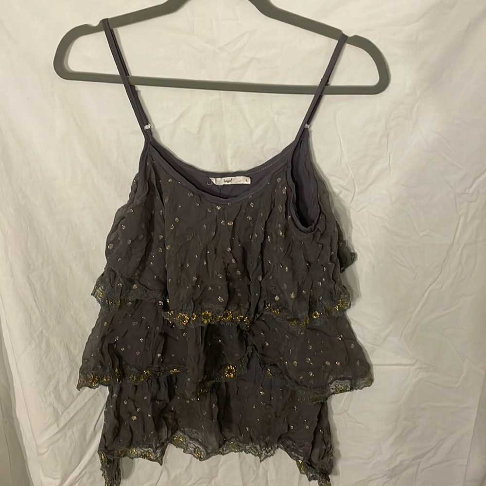 Grey and gold tank top